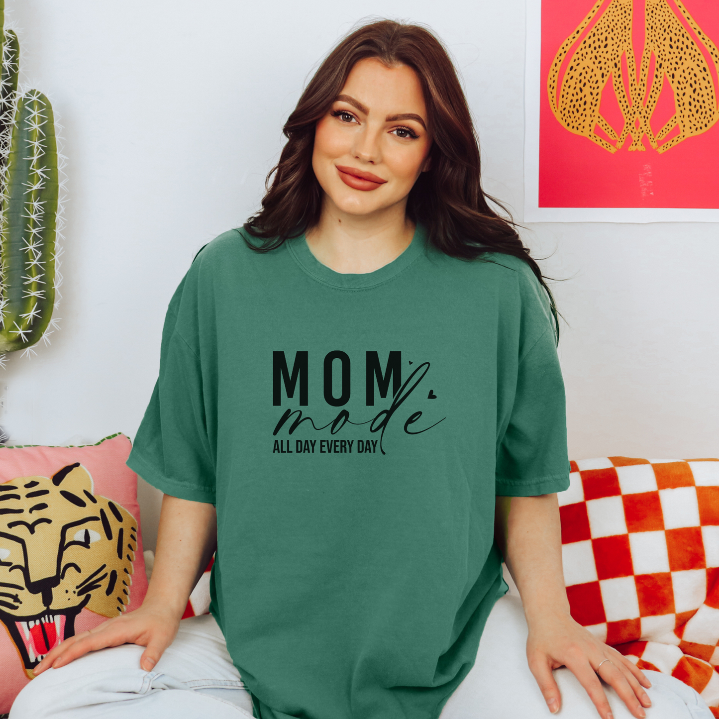 Mom Mode Tee T-Shirt Light Green S 