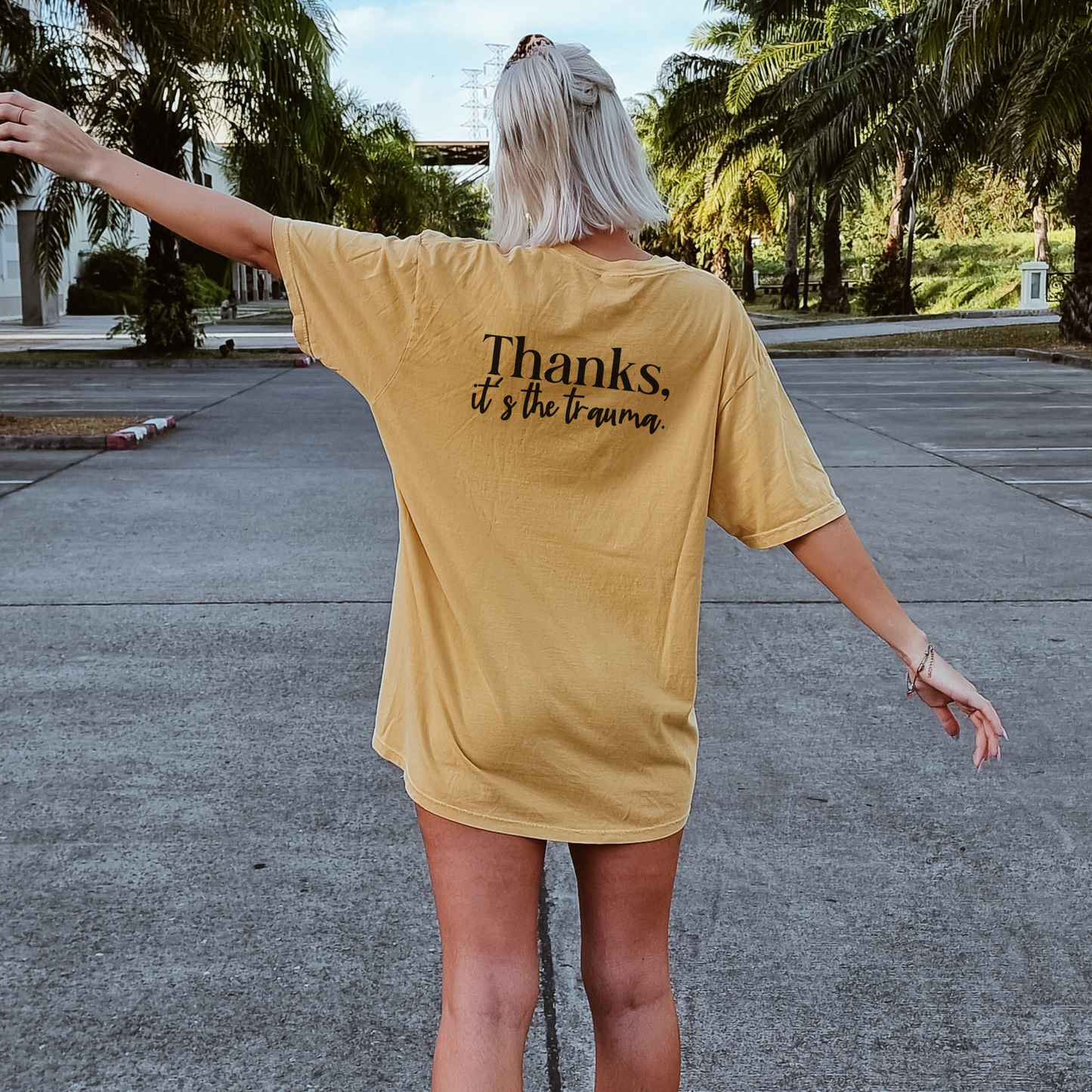 Thanks, It's the Trauma Tee T-Shirt Mustard S 