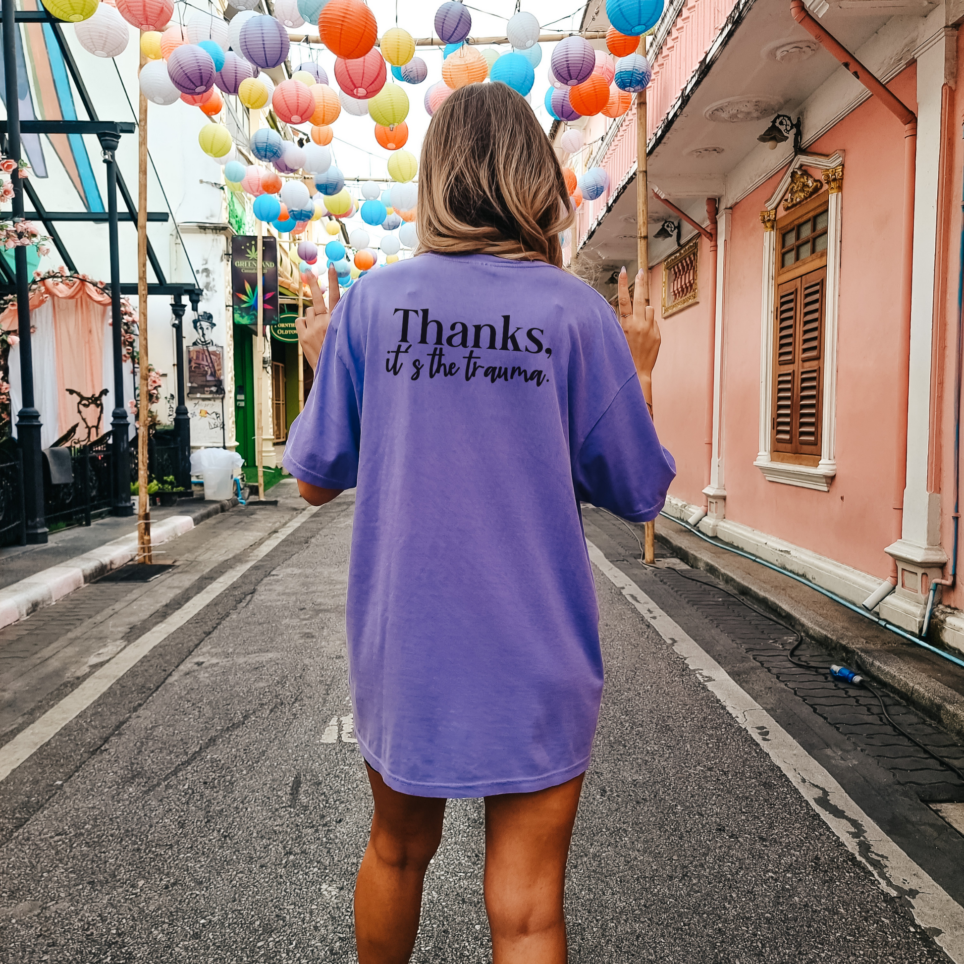 Thanks, It's the Trauma Tee T-Shirt Violet S 