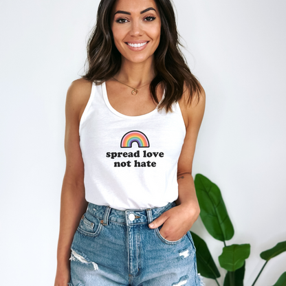 Spread Love, Not Hate Tank Top Tank Top XS Solid White 