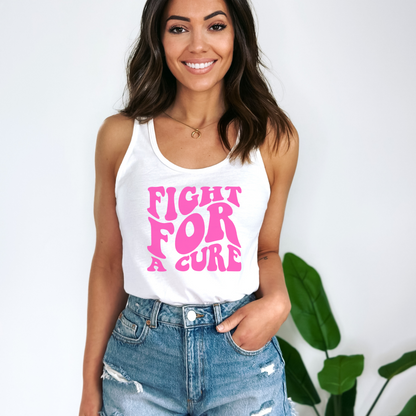 Fight For a Cure Tank Top Tank Top XS Solid White 