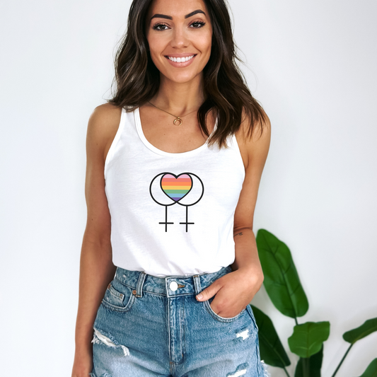 Lesbian Love Tank Top Tank Top XS Solid White 