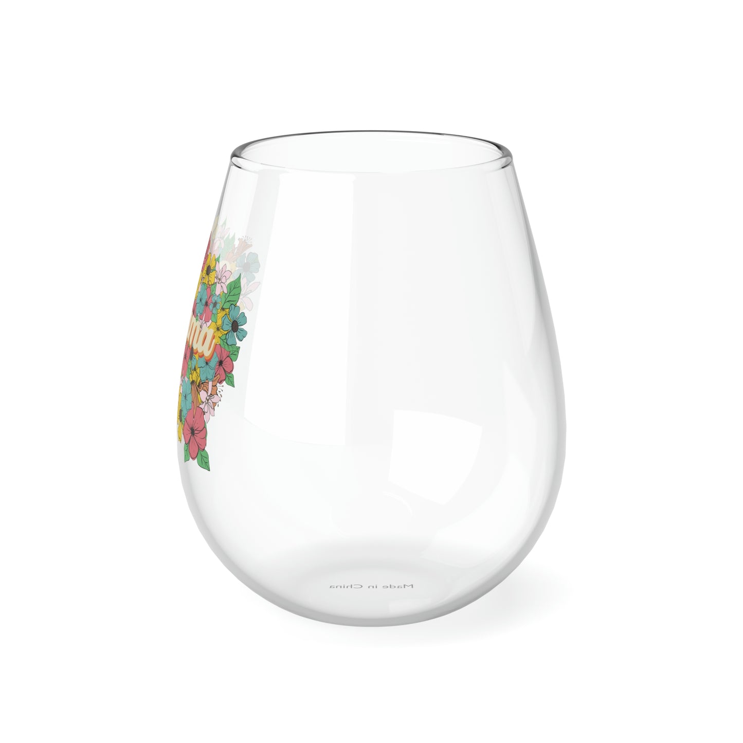 Mama Floral Wine Glass Mug   