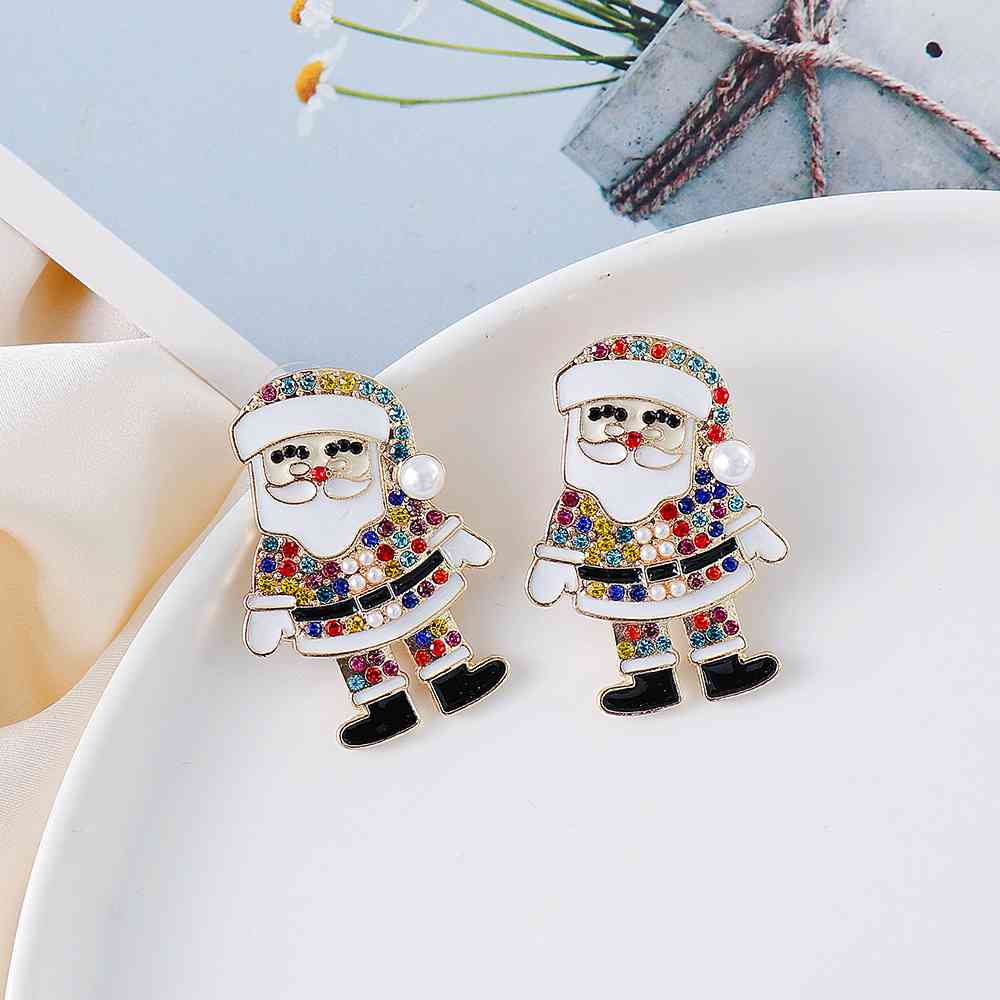 Mr & Mrs Claus Rhinestone Earrings    