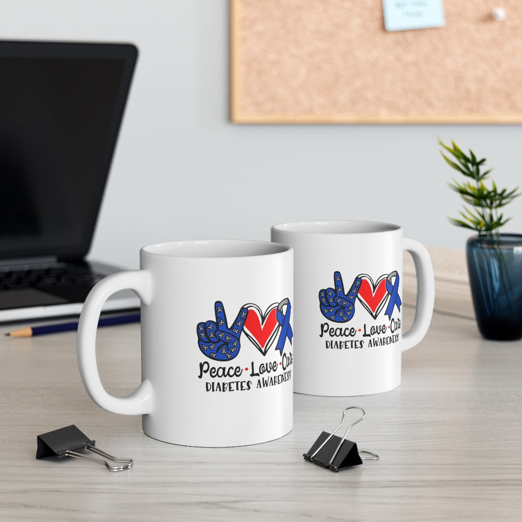 Peace.Love.Cure Diabetes Coffee Mug Mug   