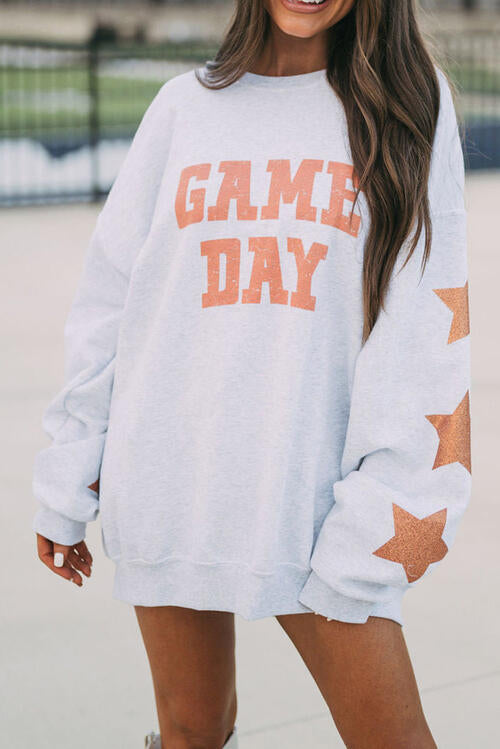 Game Day Round Neck Sweatshirt  Sherbet S 