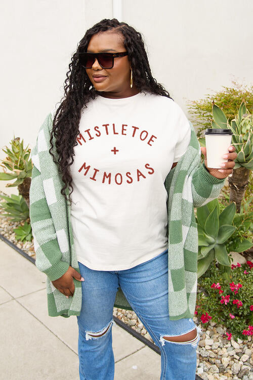 Mistletoe & Mimosas Tee  White S 