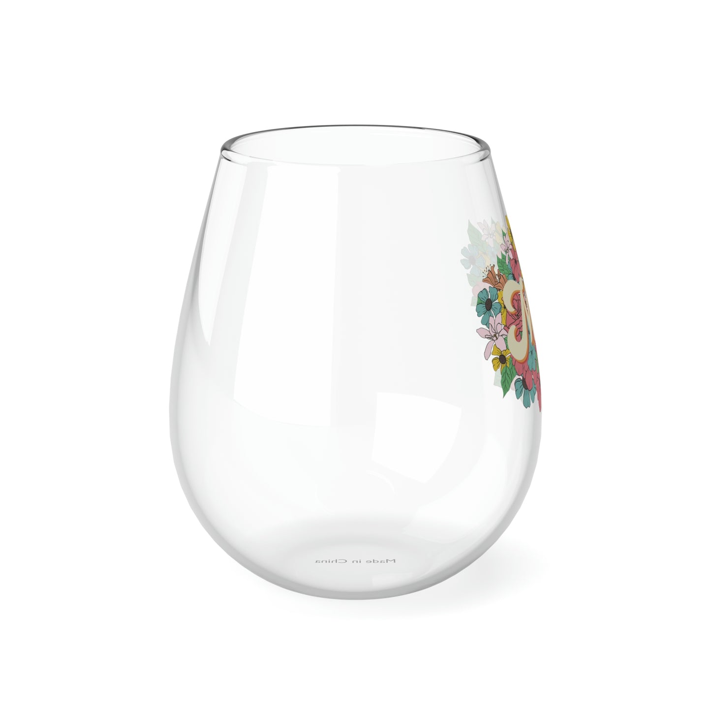 Mama Floral Wine Glass Mug   