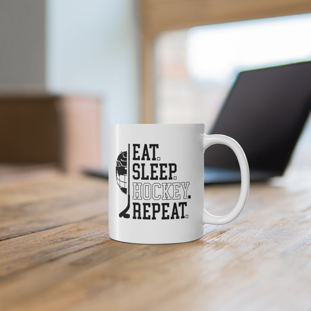 Eat, Sleep, Hockey, Repeat Coffee Mug Mug 11oz  